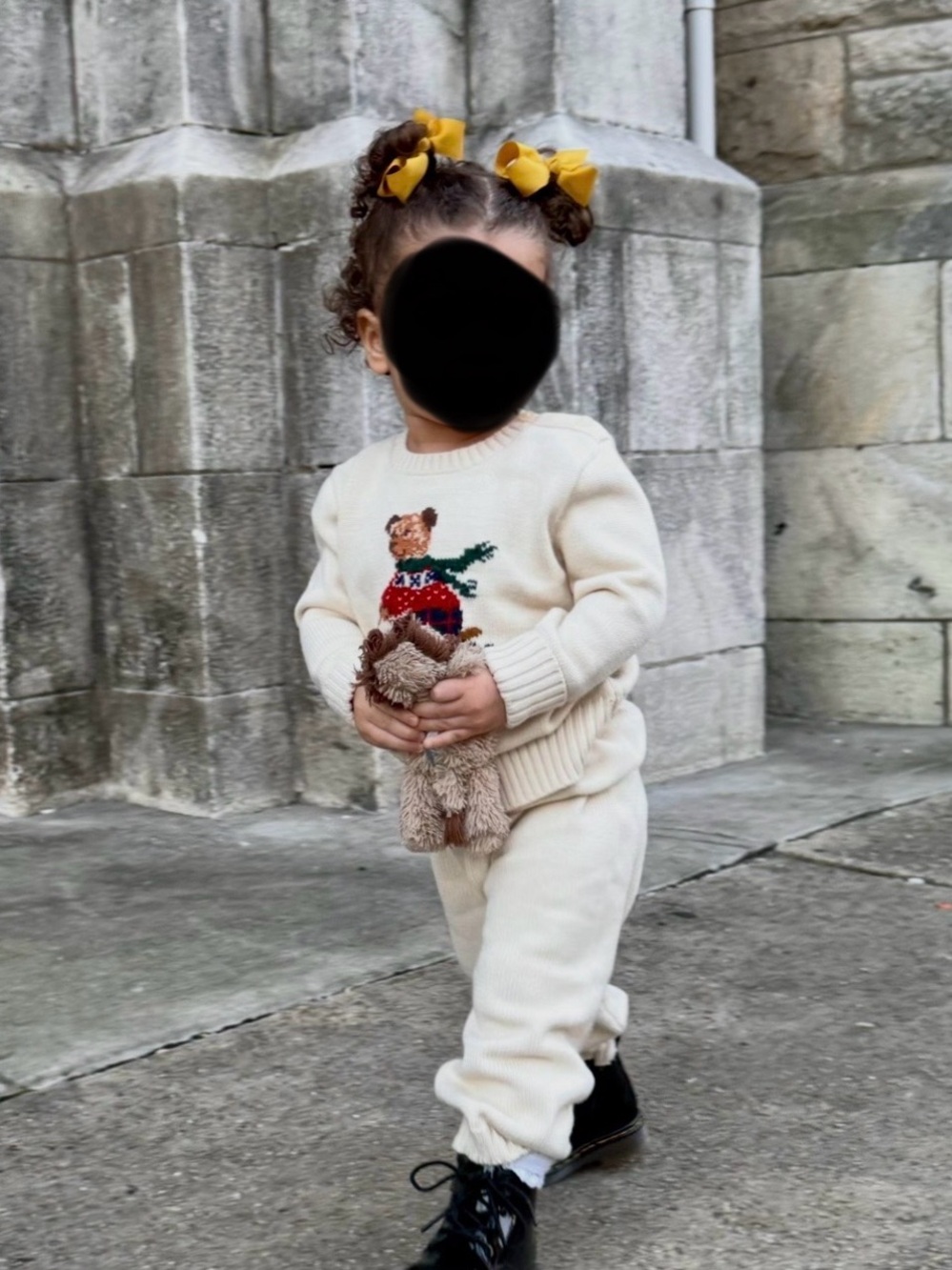 Ralph Lauren Cream Teddy Bear Knit Kids Matching Set